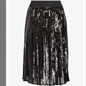 EXPRESS High Waist Sequin Pleated Midi Skirt NEW WOTH TAGS! SZ S